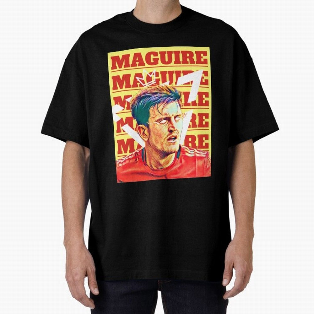 HARRY MAGUIRE, THE CAPTAIN Oversized T-Shirt Fuel Match Day Hype around FIFA World Cup 2026 Group Stage, Mbappe, France and Portugal, Game Day Rituals, Football Legends, Country Pride and the Road to the Final; Perfect for Supporters Who Want Bold