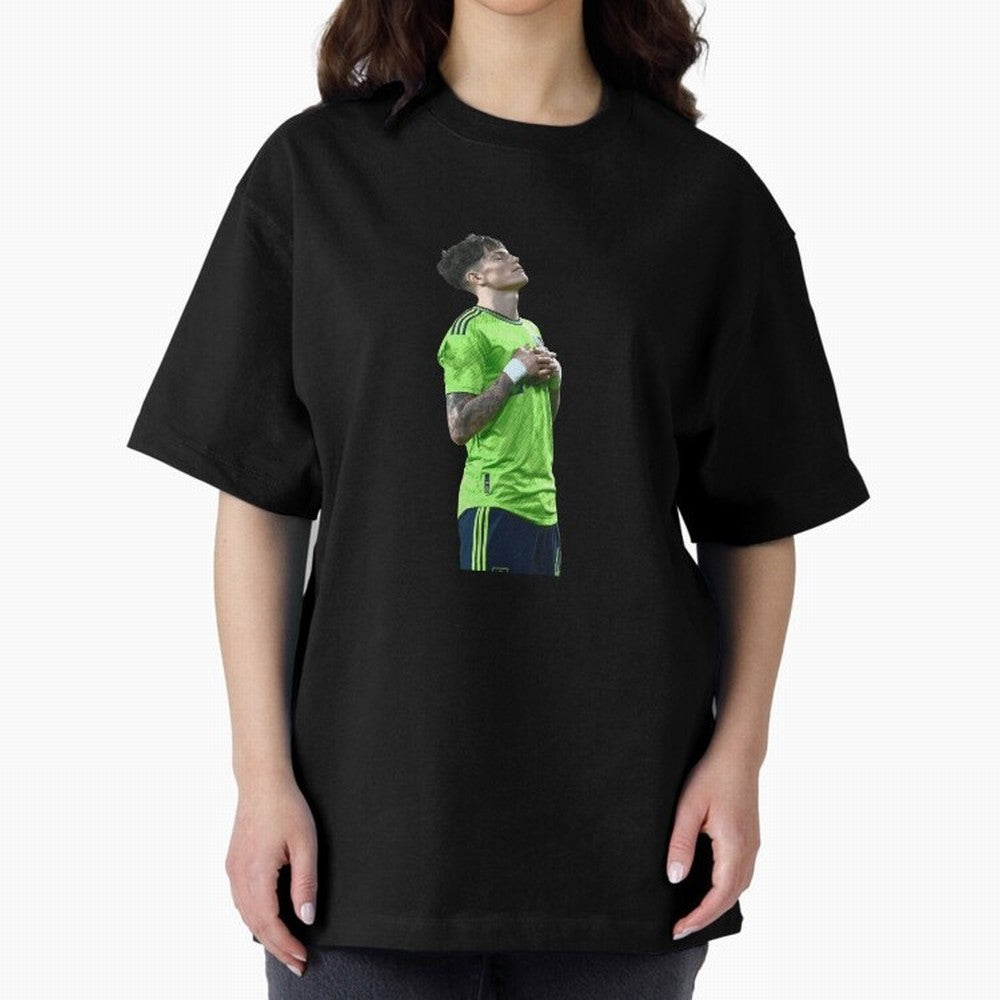 Alejandro Garnacho Oversized T-Shirt Embrace FIFA World Cup 2026 Spirit, Inspired by Portugal, Cristiano Ronaldo, Haaland and CR7, Champion Mindset, Group Stage Buzz, Knockout Tension and Passionate Fan Culture; Perfect for Fans, Collectors, Family