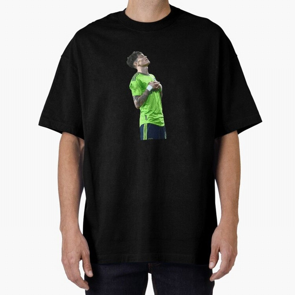 Alejandro Garnacho Oversized T-Shirt Embrace FIFA World Cup 2026 Spirit, Inspired by Portugal, Cristiano Ronaldo, Haaland and CR7, Champion Mindset, Group Stage Buzz, Knockout Tension and Passionate Fan Culture; Perfect for Fans, Collectors, Family