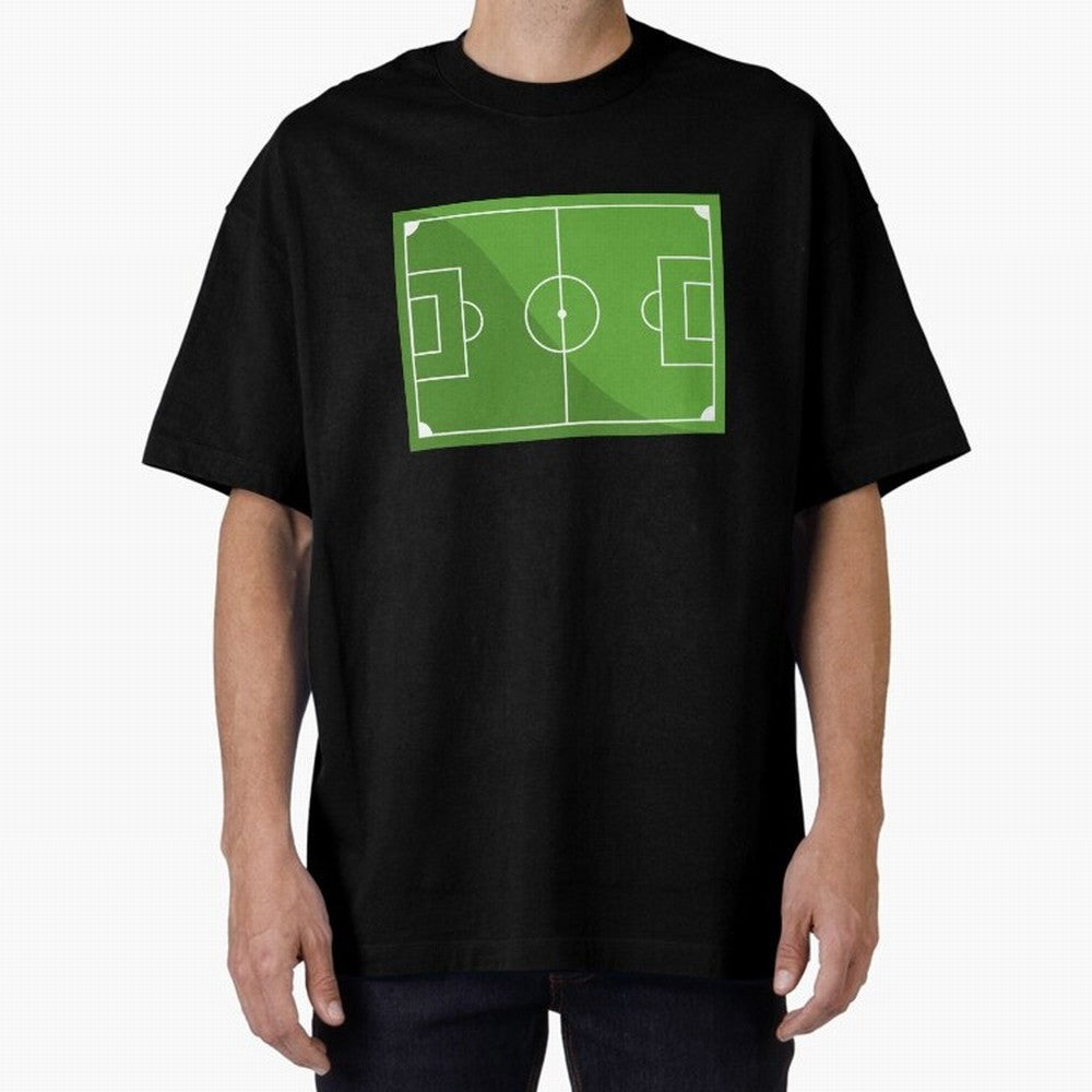 Football Pitch Oversized T-Shirt Show Championship Spirit for Match Day Hype around FIFA World Cup 2026 USA Canada Mexico, CR7 and Messi, England and Germany, Football Passion, Legendary Performances, Festival Vibes and Supporter Community; Ideal