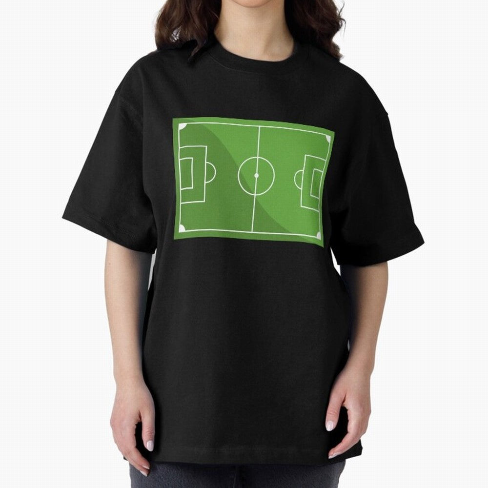 Football Pitch Oversized T-Shirt Show Championship Spirit for Match Day Hype around FIFA World Cup 2026 USA Canada Mexico, CR7 and Messi, England and Germany, Football Passion, Legendary Performances, Festival Vibes and Supporter Community; Ideal