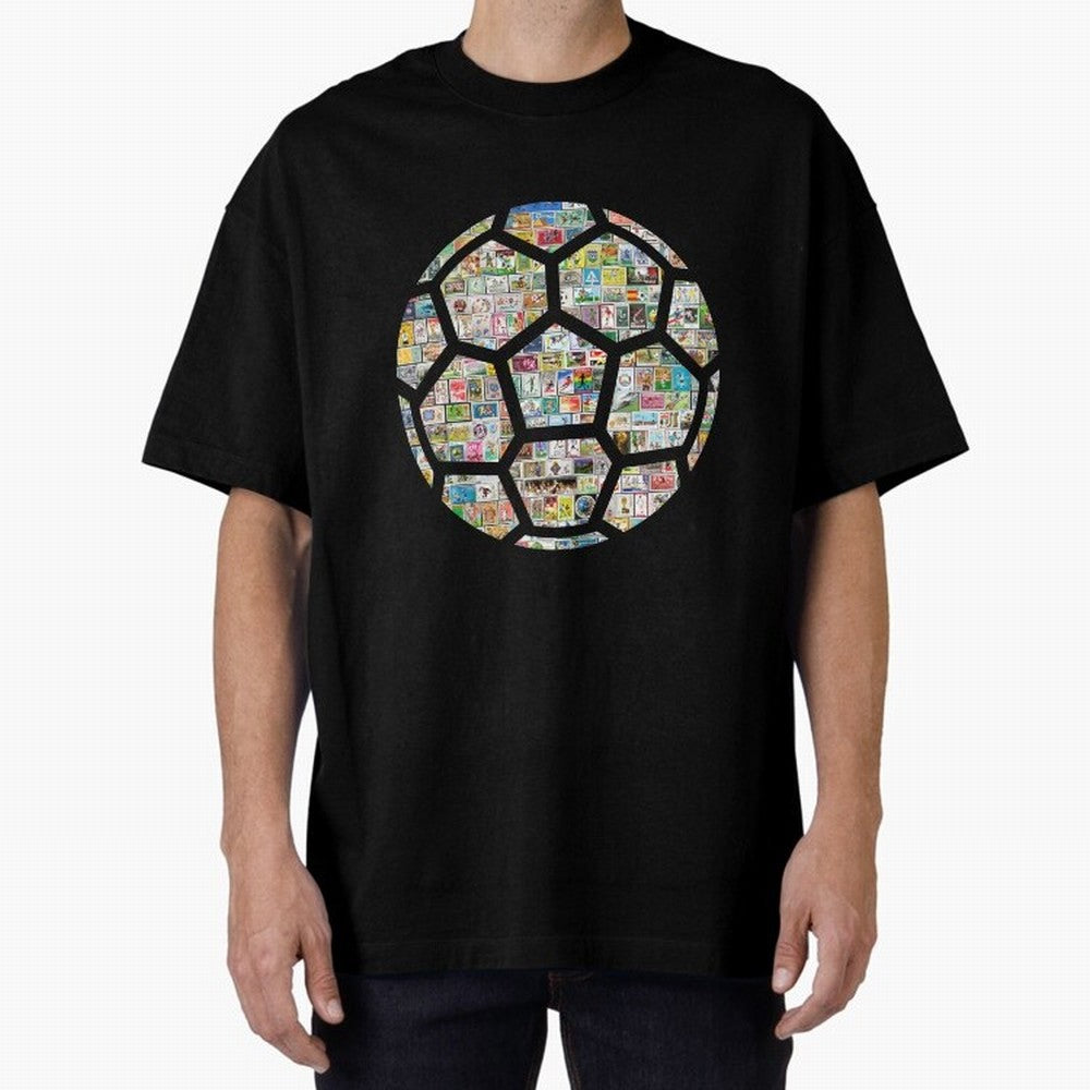 Philately Soccer Ball Oversized T-Shirt Bring Supporter Culture to FIFA World Cup 2026 USA Canada Mexico Spirit, Made for Portugal, Spain and Germany, Messi, Game Day Rituals, Football Legends, Country Pride and the Road to the Final; Ideal for