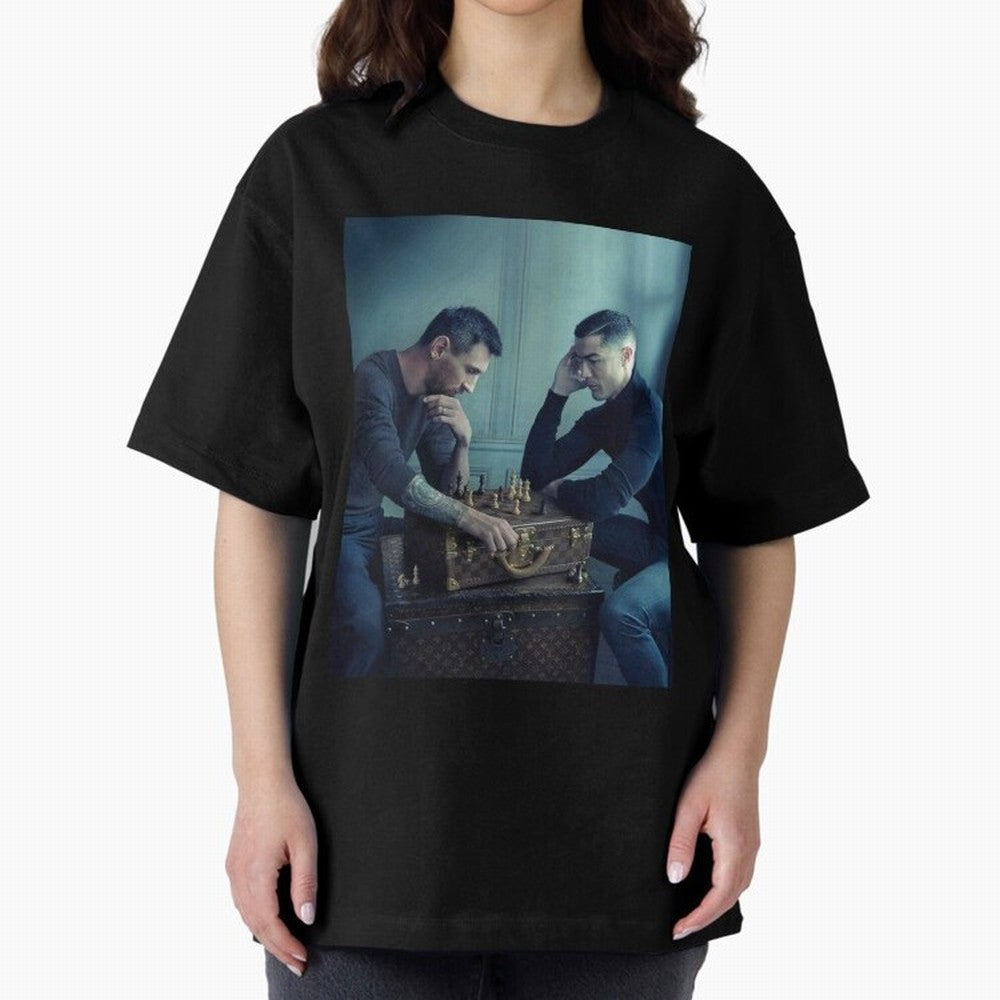 Messi and Ronaldo Chess Shirt, Vintage Lionel Messi Shirt, Lionel Messi Sweatshirt, Messi Hoodie, Retro Messi Hoodie Oversized T-Shirt Share FIFA World Cup 2026 USA Canada Mexico Filled with Haaland and Mbappe, Argentina and Brazil Energy, Football