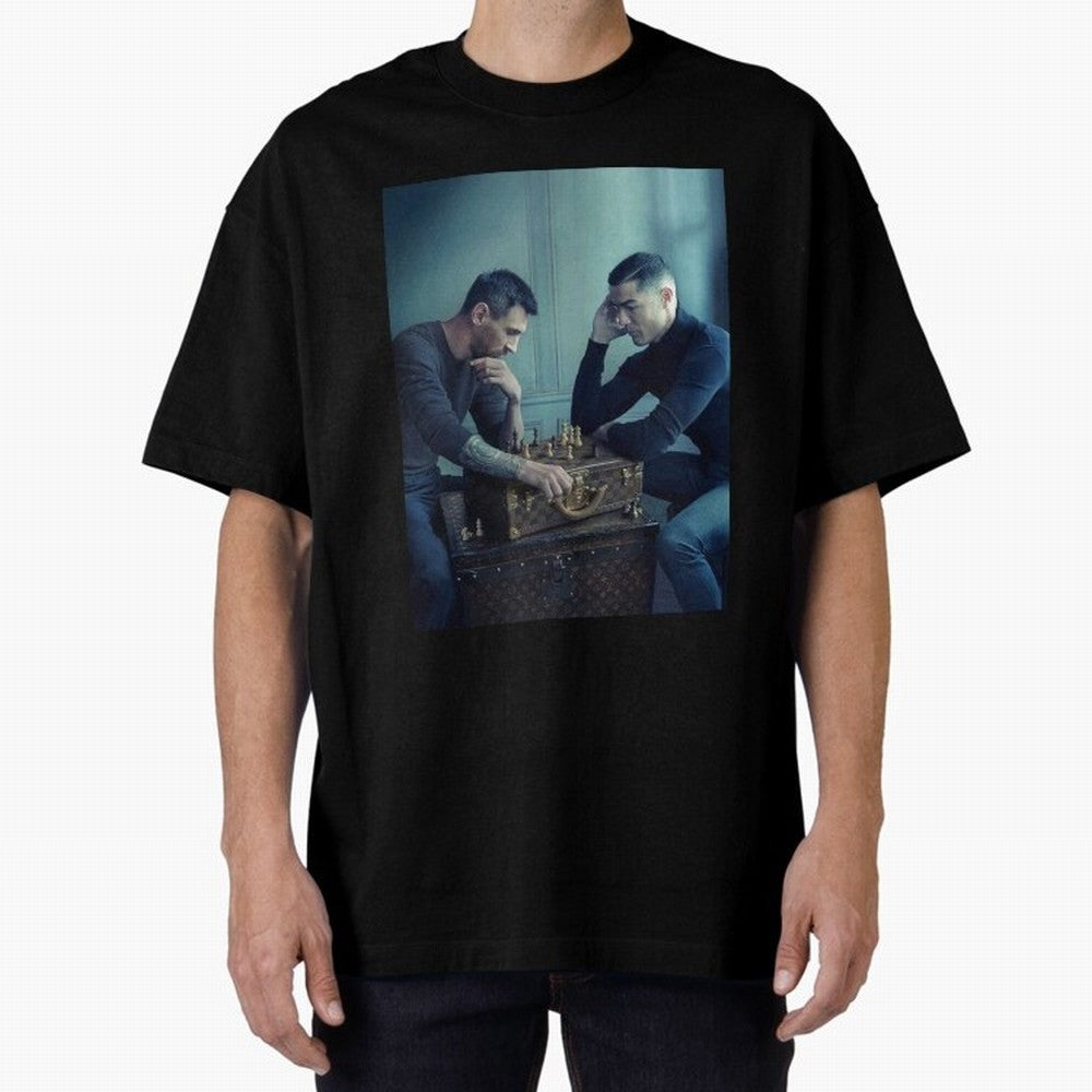Messi and Ronaldo Chess Shirt, Vintage Lionel Messi Shirt, Lionel Messi Sweatshirt, Messi Hoodie, Retro Messi Hoodie Oversized T-Shirt Share FIFA World Cup 2026 USA Canada Mexico Filled with Haaland and Mbappe, Argentina and Brazil Energy, Football
