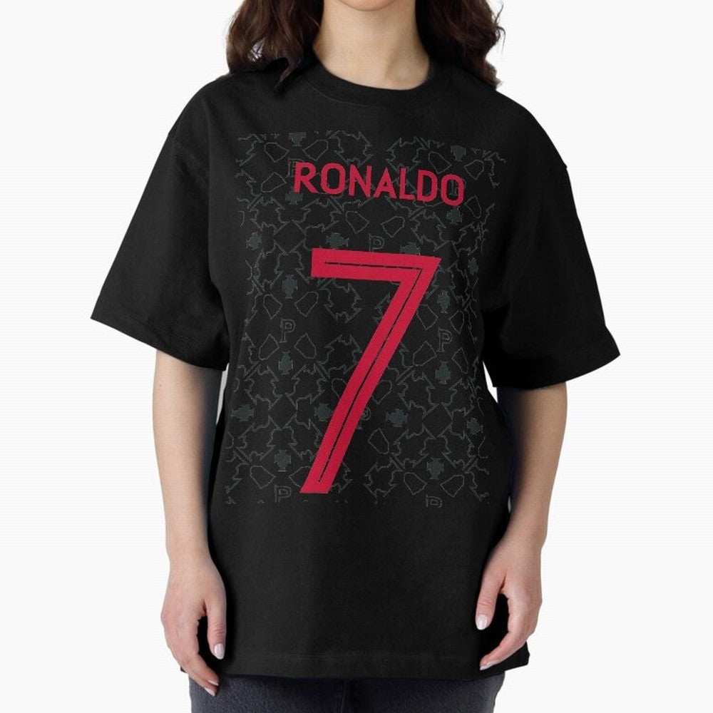 Christiano Ronaldo Portugal Away Jersey 2020 Oversized T-Shirt Celebrate Football Heritage in Global Football Passion for FIFA World Cup 2026 USA Canada Mexico, Celebrating Messi and Cristiano Ronaldo, Argentina, Classic Soccer Heritage,