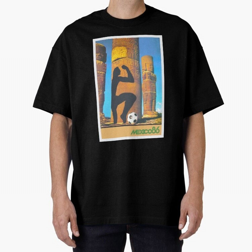 Mexico 86 Oversized T-Shirt Live the Energy of Global Football Passion for FIFA World Cup 2026 USA Canada Mexico, Driven by Mbappe and Neymar, France and Portugal, Tournament Hype, Historic Matchups, Family Viewing Parties and Global Sports Pride;
