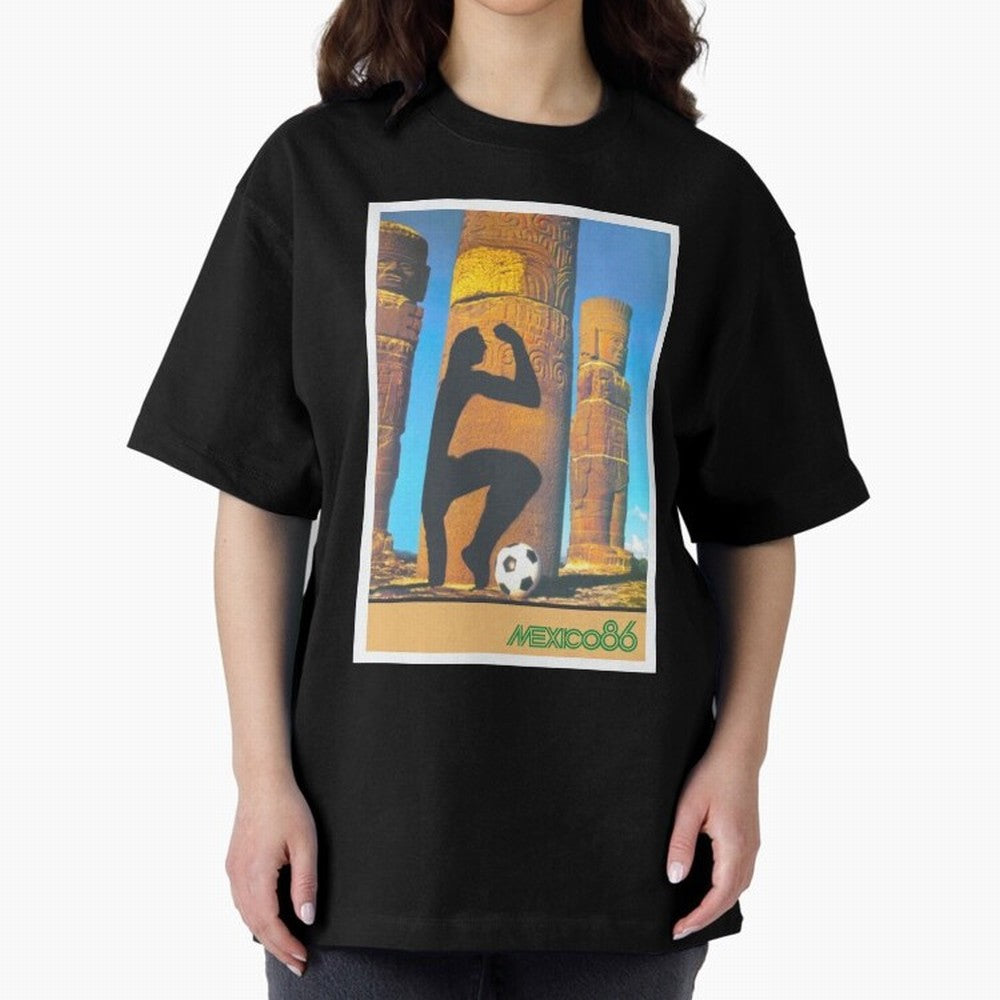 Mexico 86 Oversized T-Shirt Live the Energy of Global Football Passion for FIFA World Cup 2026 USA Canada Mexico, Driven by Mbappe and Neymar, France and Portugal, Tournament Hype, Historic Matchups, Family Viewing Parties and Global Sports Pride;