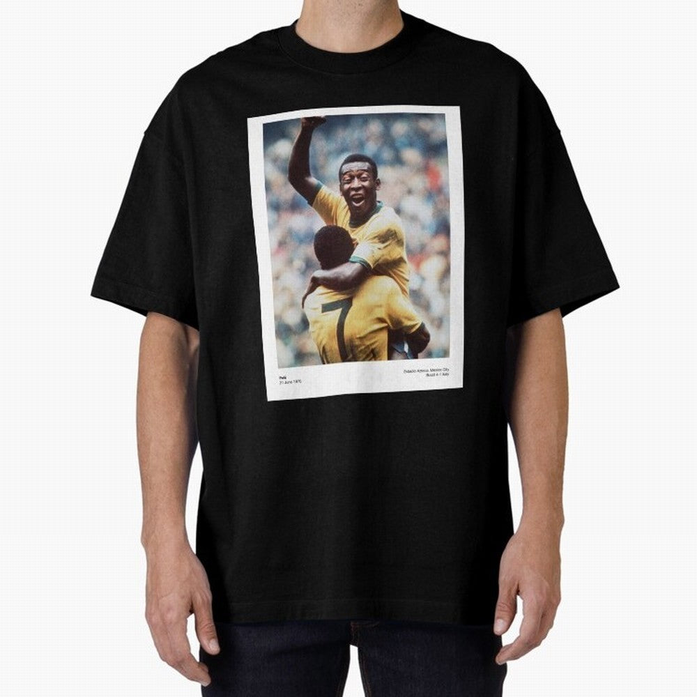 Pele Oversized T-Shirt Feel International Energy from Match Day Hype around FIFA World Cup 2026 Group Stage, Messi, CR7 and Mbappe, Spain and Netherlands, Supporter Pride, Iconic Celebrations, Legendary Names and Global Match Day Energy; Great for