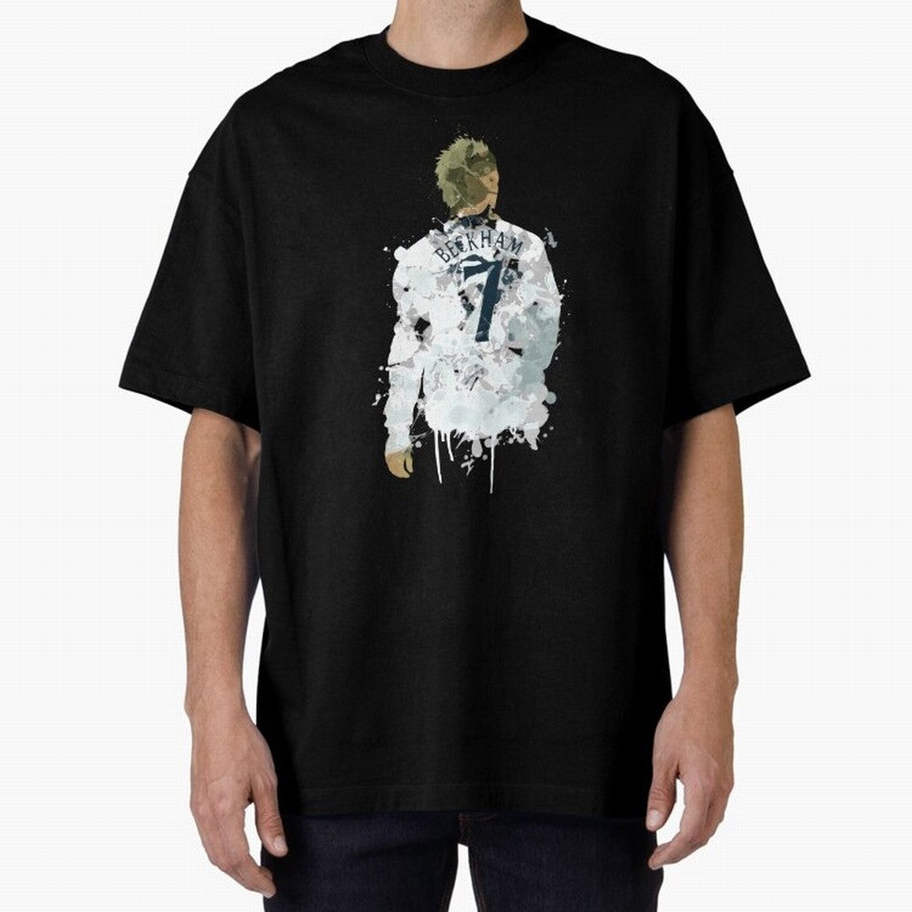 David Beckham England Captain Art Oversized T-Shirt Turn Up for Global Football Passion for FIFA World Cup 2026 USA Canada Mexico, Connected to Haaland and Mbappe, Spain and Netherlands, Football History, Final Match Energy, Crowd Noise and Once in