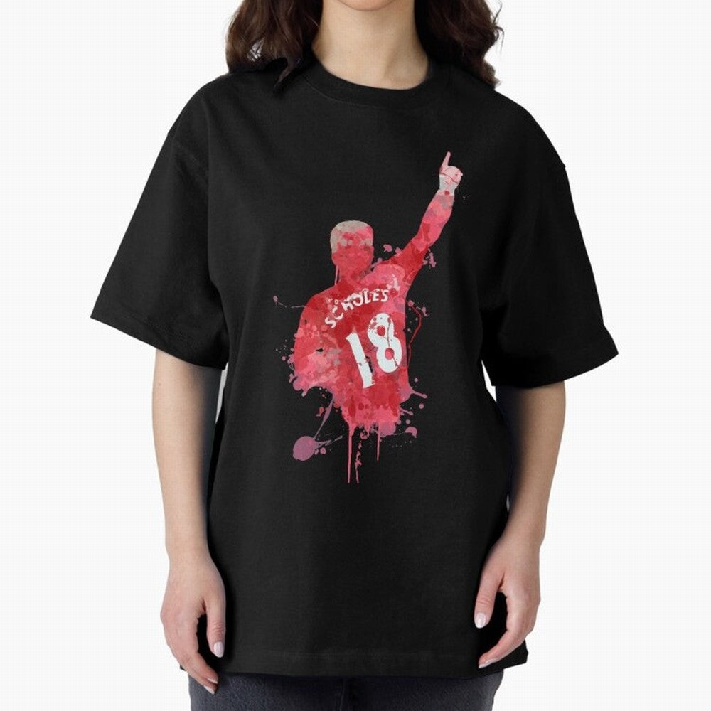 Paul Scholes Manchester United Legend Art Oversized T-Shirt Share the FIFA World Cup 2026 USA Canada Mexico Journey through CR7 and Messi Highlights, Portugal, Spain and Germany Pride, Stadium Memories, Football Loyalty, International Chants and