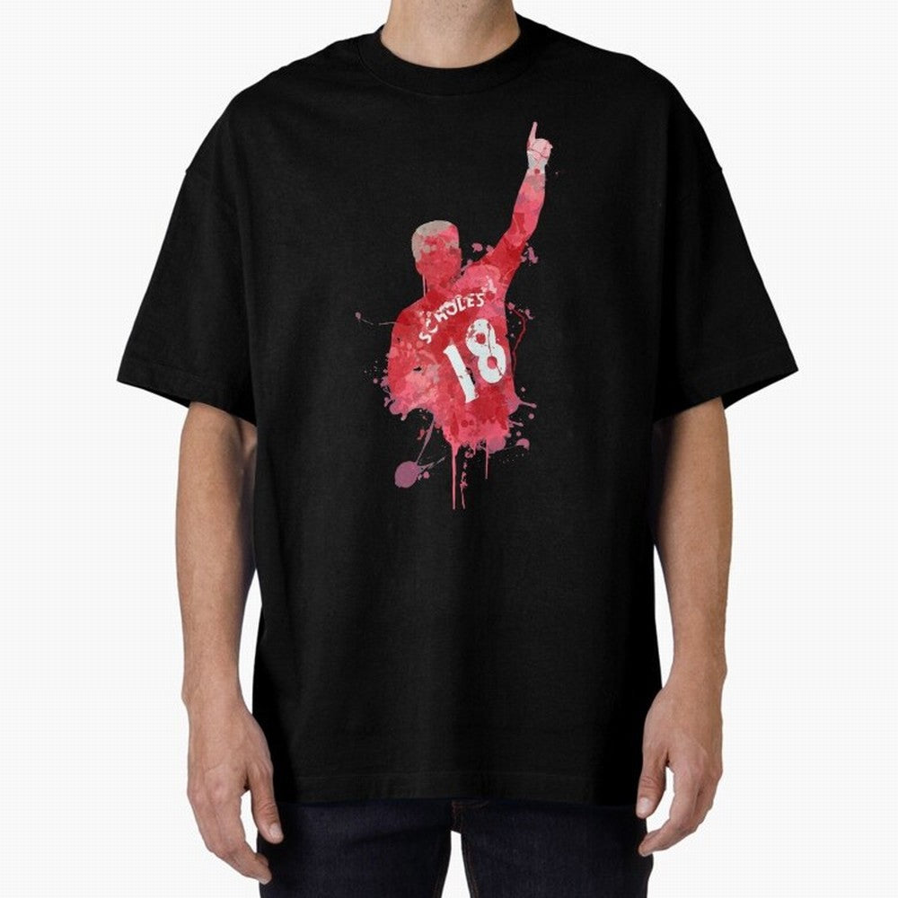 Paul Scholes Manchester United Legend Art Oversized T-Shirt Share the FIFA World Cup 2026 USA Canada Mexico Journey through CR7 and Messi Highlights, Portugal, Spain and Germany Pride, Stadium Memories, Football Loyalty, International Chants and