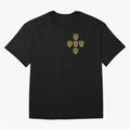 Quinas Portugal Gold B Oversized T-Shirt Bring Stadium Energy to Global Football Passion for FIFA World Cup 2026 USA Canada Mexico, Connected to Messi, CR7 and Mbappe, Spain, Football Festival Excitement, Trophy Ambitions, Country Rivalries and