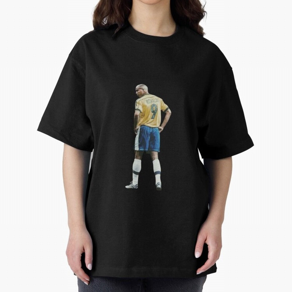 Brazilian Football Player from Milano Oversized T-Shirt Treasure Match Day Hype around FIFA World Cup 2026, Cristiano Ronaldo, Argentina, France and Brazil, Global Supporter Spirit, Legendary Goals, National Colors and Tournament Celebration; Great