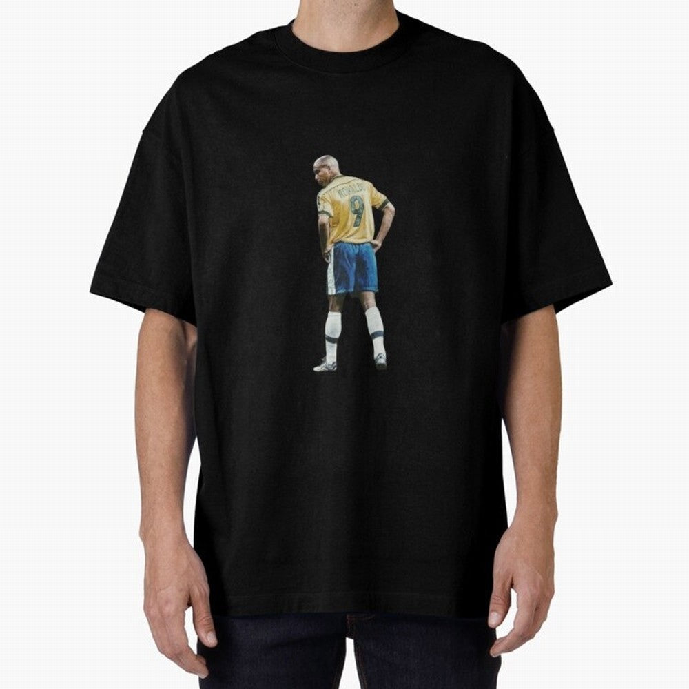 Brazilian Football Player from Milano Oversized T-Shirt Treasure Match Day Hype around FIFA World Cup 2026, Cristiano Ronaldo, Argentina, France and Brazil, Global Supporter Spirit, Legendary Goals, National Colors and Tournament Celebration; Great