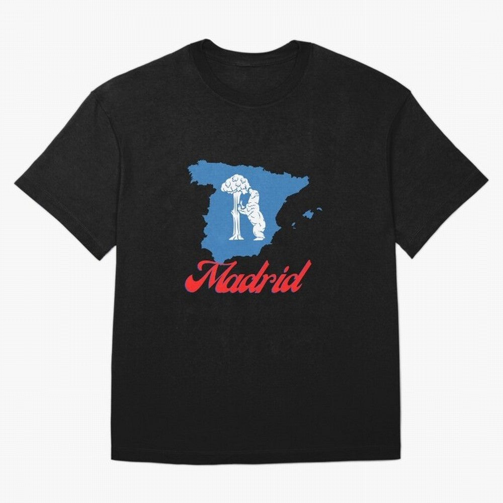 Madrid Bear Strawberry Tree Oversized T-Shirt Join Match Day Hype around FIFA World Cup 2026, Messi and Cristiano Ronaldo, England, Football Passion, Legendary Performances, Festival Vibes and Supporter Community; Perfect for Supporters Who Want
