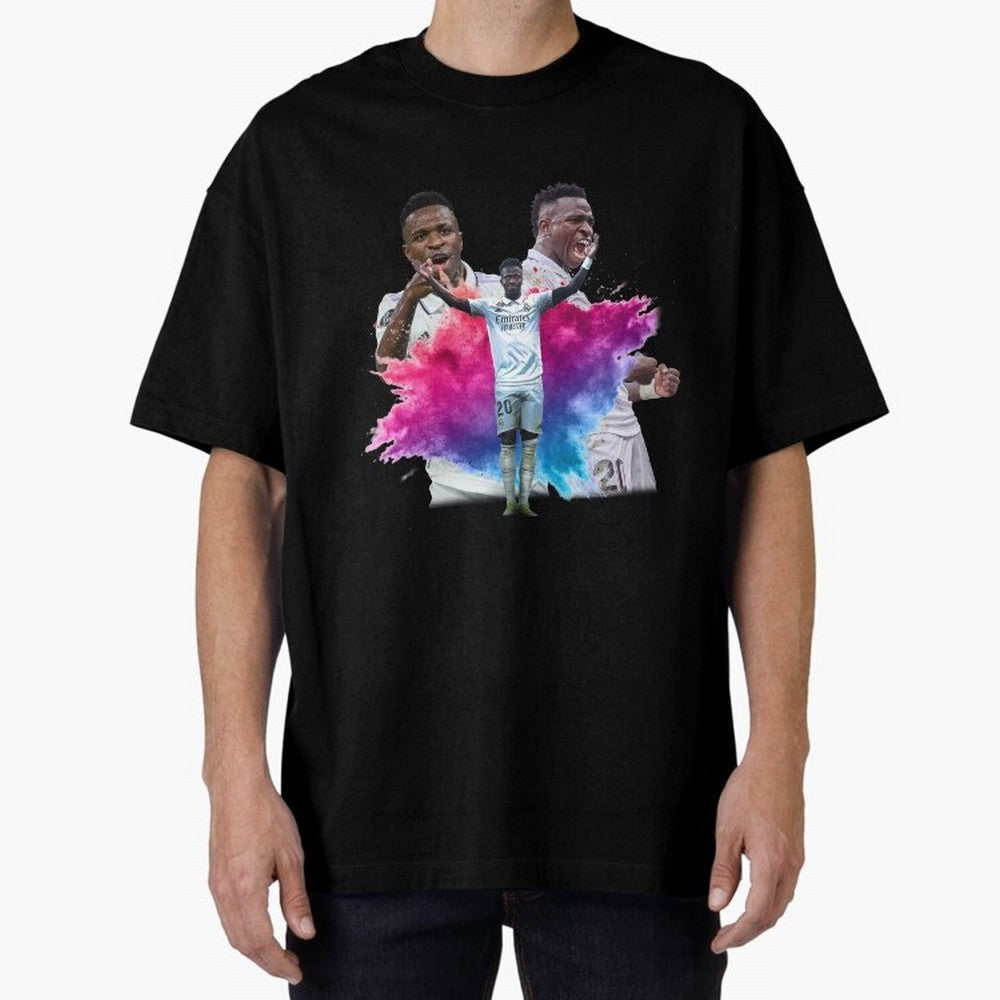 Fanart Vinicius Junior Merch Oversized T-Shirt Celebrate the Biggest Stage of Global Football Passion for FIFA World Cup 2026 Group Stage, Centered on CR7 and Messi, Portugal, Soccer Culture, Superstar Moments, National Team Dreams and Competitive