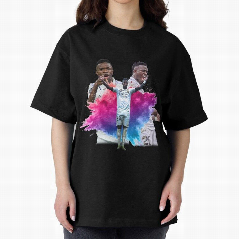 Fanart Vinicius Junior Merch Oversized T-Shirt Celebrate the Biggest Stage of Global Football Passion for FIFA World Cup 2026 Group Stage, Centered on CR7 and Messi, Portugal, Soccer Culture, Superstar Moments, National Team Dreams and Competitive