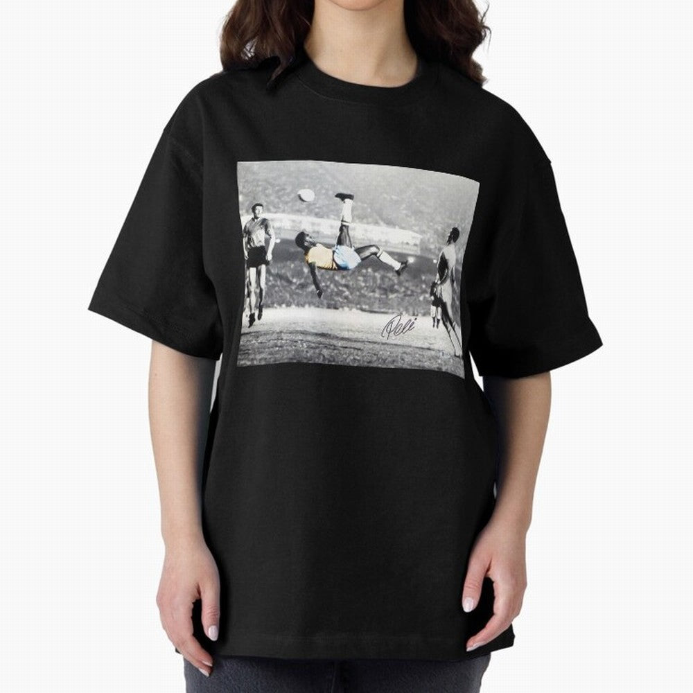 Classic Pele Bicycle Kick Legend1 Oversized T-Shirt Showcase Match Day Hype around FIFA World Cup 2026, Cristiano Ronaldo, Haaland and CR7, Portugal, Supporter Pride, Iconic Celebrations, Legendary Names and Global Match Day Energy; Great for