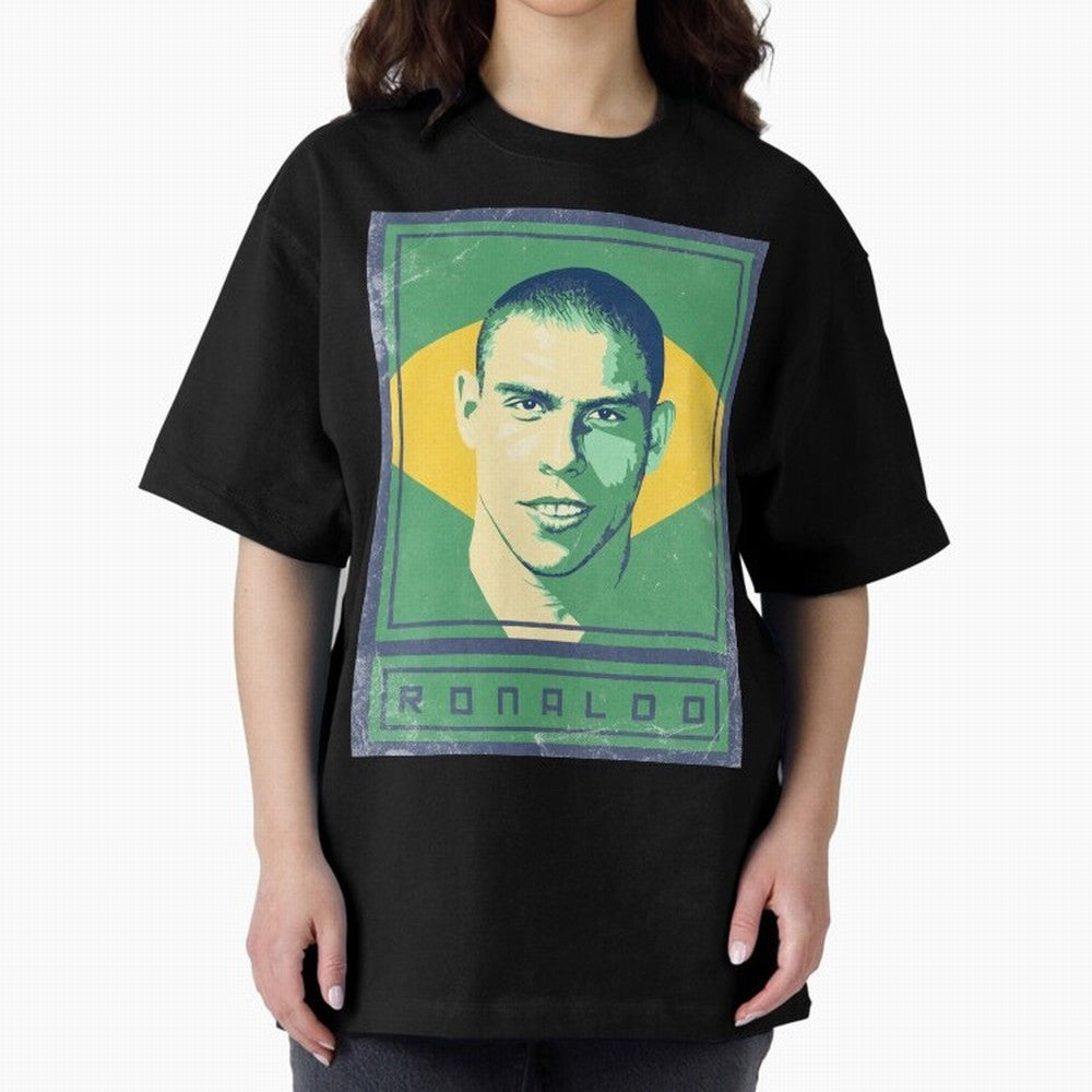 Ronaldo Brasil Oversized T-Shirt Show Fan Pride Across Match Day Hype around FIFA World Cup 2026 Group Stage, Haaland, Netherlands, Supporter Pride, Iconic Celebrations, Legendary Names and Global Match Day Energy; Great for Supporters Who Love