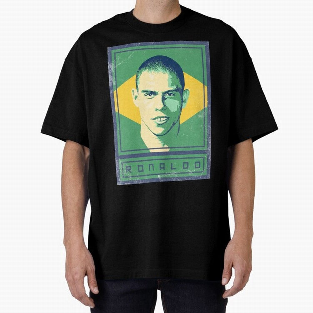 Ronaldo Brasil Oversized T-Shirt Show Fan Pride Across Match Day Hype around FIFA World Cup 2026 Group Stage, Haaland, Netherlands, Supporter Pride, Iconic Celebrations, Legendary Names and Global Match Day Energy; Great for Supporters Who Love