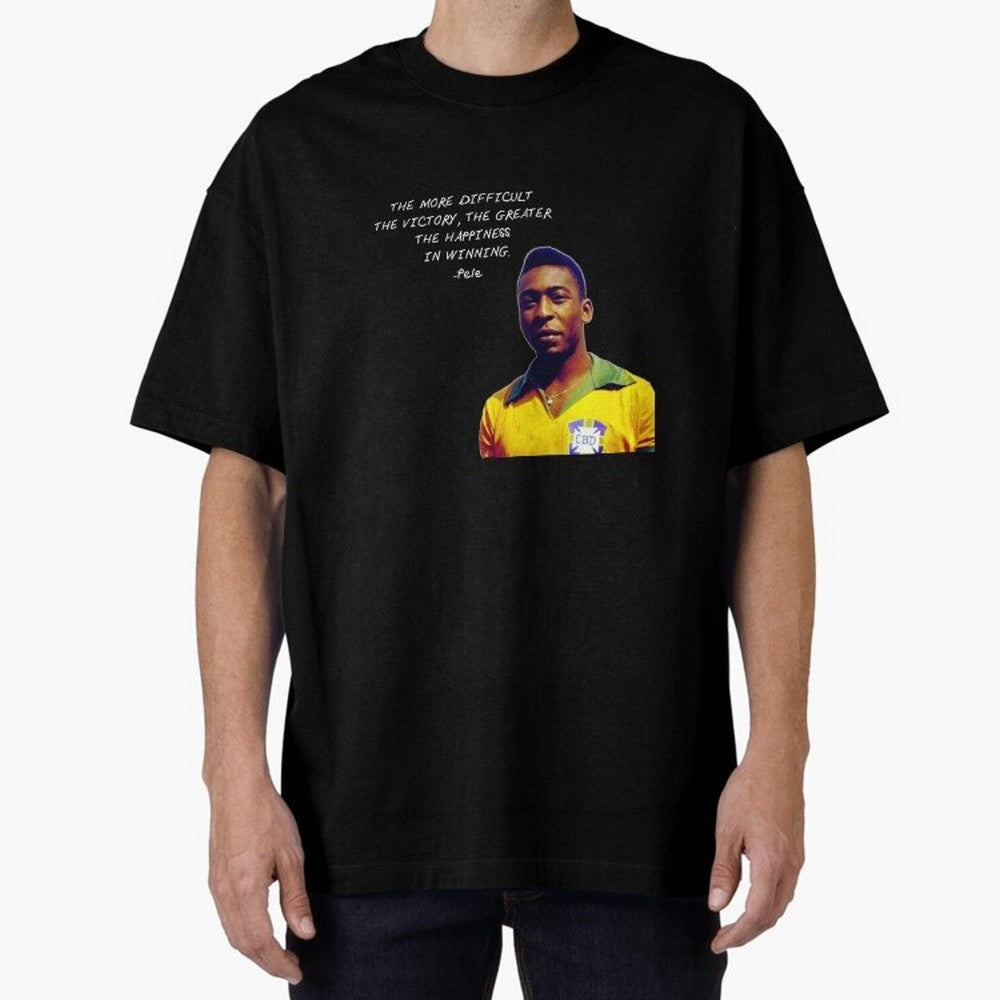 Pele Quote Oversized T-Shirt Spotlight FIFA World Cup 2026 Group Stage Highlighting Cristiano Ronaldo, England Energy, Classic Soccer Heritage, Championship Pressure, Fan Loyalty and International Pride; Ideal for Passionate Fans Who Love Underdog