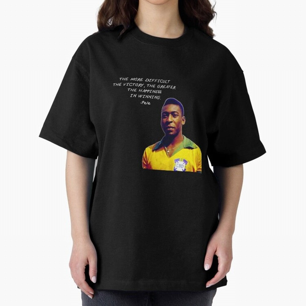 Pele Quote Oversized T-Shirt Spotlight FIFA World Cup 2026 Group Stage Highlighting Cristiano Ronaldo, England Energy, Classic Soccer Heritage, Championship Pressure, Fan Loyalty and International Pride; Ideal for Passionate Fans Who Love Underdog