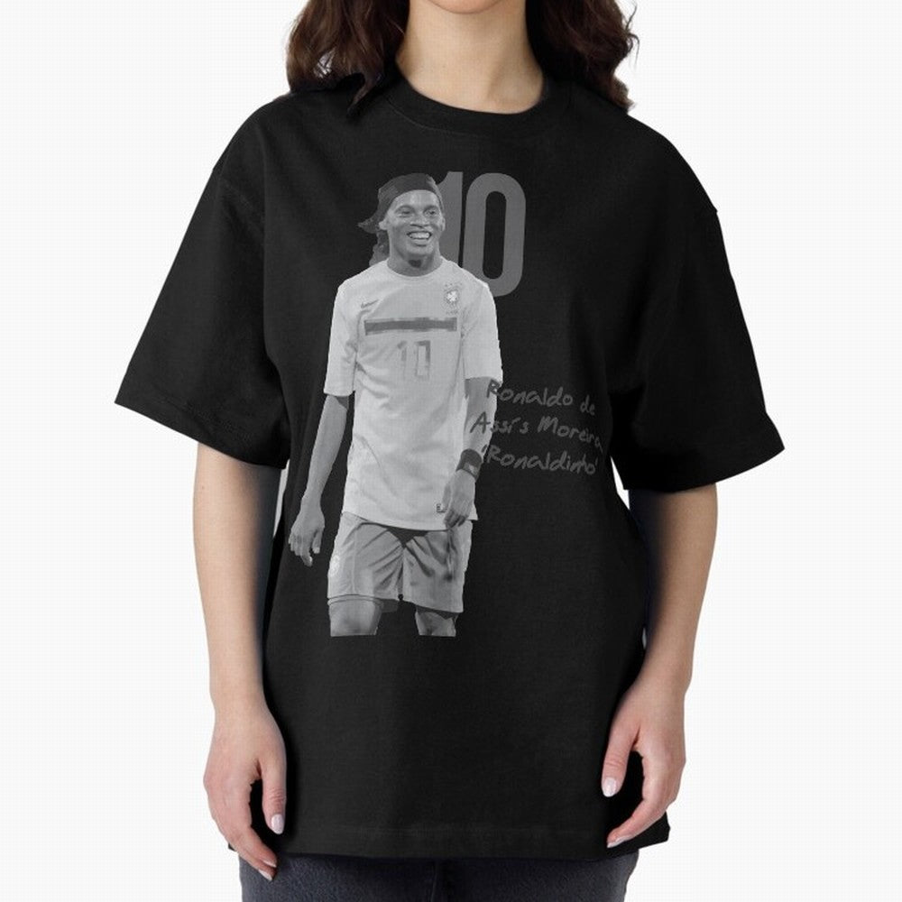 Ronaldo de Assis Moreira Ronaldinho Oversized T-Shirt Back the Journey through Global Football Passion for FIFA World Cup 2026 Group Stage, Centered on CR7, Argentina, France and Brazil, Goal Celebration Energy, Supporter Heritage, Football Icons