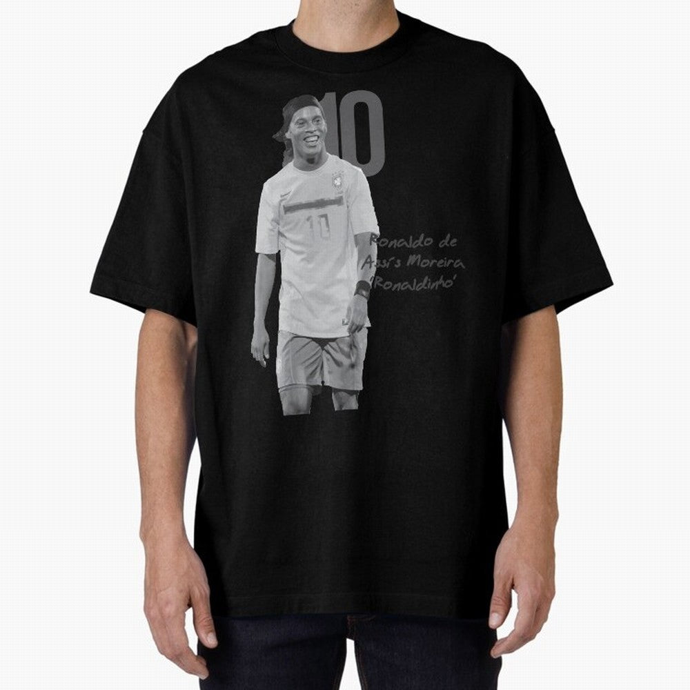 Ronaldo de Assis Moreira Ronaldinho Oversized T-Shirt Back the Journey through Global Football Passion for FIFA World Cup 2026 Group Stage, Centered on CR7, Argentina, France and Brazil, Goal Celebration Energy, Supporter Heritage, Football Icons
