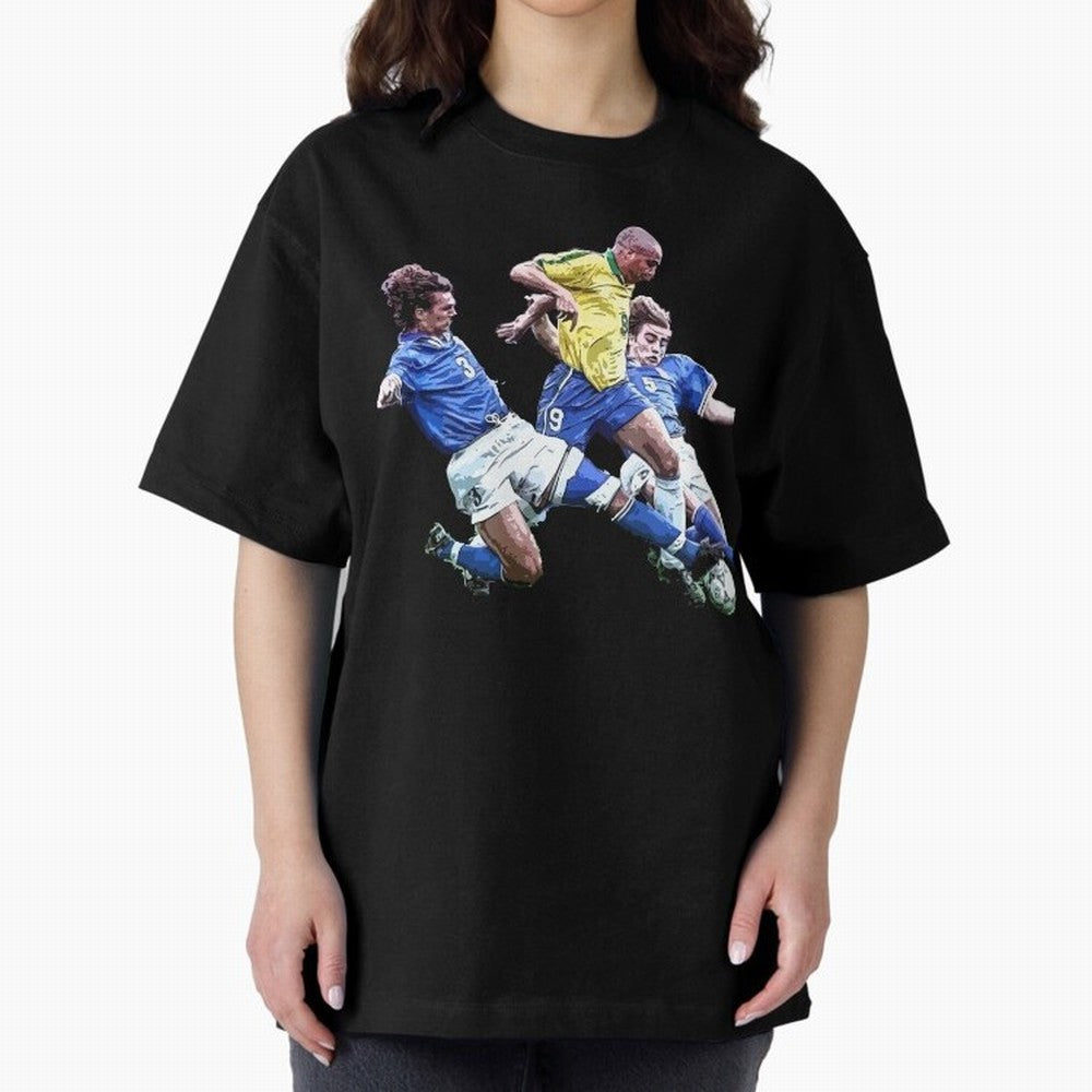 Ronaldo vs Maldini & Cannavaro Oversized T-Shirt Follow the Final Road of Match Day Hype around FIFA World Cup 2026 USA Canada Mexico, Messi and Cristiano Ronaldo, France, Worldwide Fan Energy, Dramatic Goals, Stadium Lights and Championship
