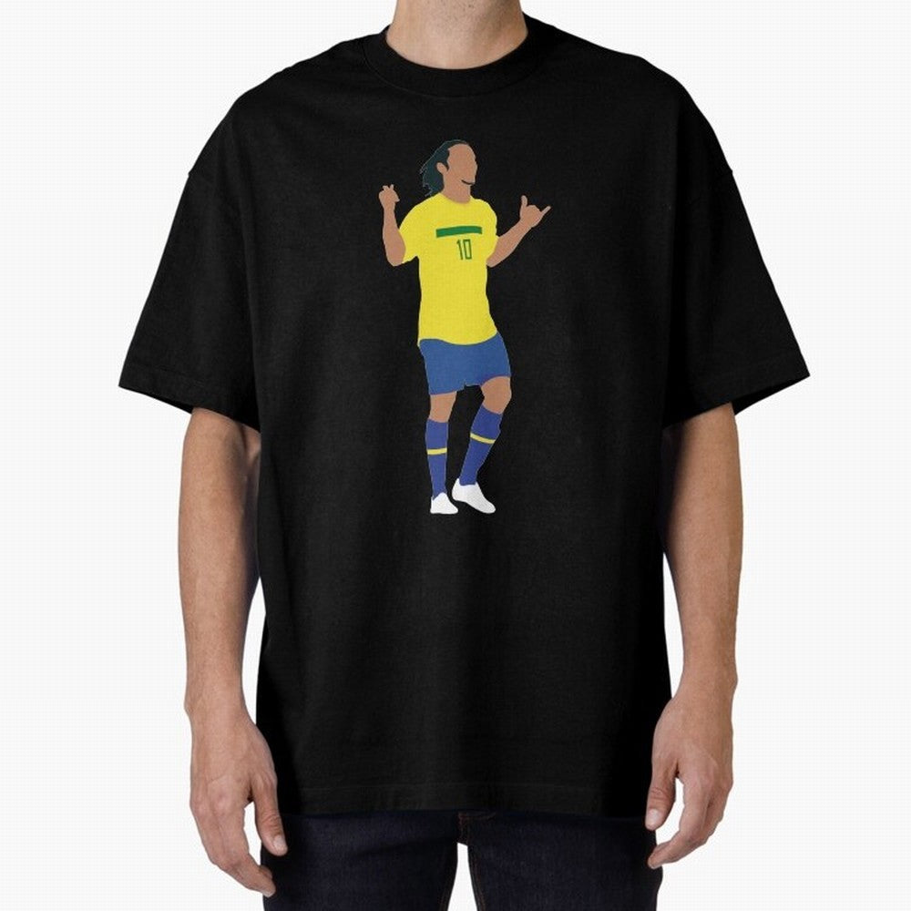 Ronaldinho. Brazil Football. Oversized T-Shirt Back Your Heroes with Match Day Hype around FIFA World Cup 2026, Messi, Neymar and Mbappe, Brazil, Portugal and Argentina, Football History, Final Match Energy, Crowd Noise and Once in a Lifetime