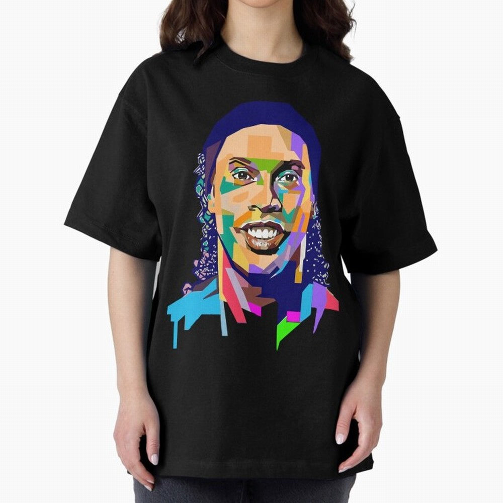 Ronaldinho Oversized T-Shirt Bring International Match Energy to Global Football Passion for FIFA World Cup 2026 Group Stage, Driven by Messi, CR7 and Mbappe, Brazil, Global Supporter Spirit, Legendary Goals, National Colors and Tournament