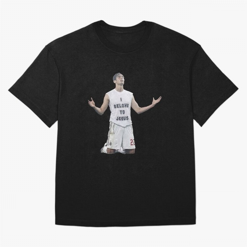 Ricardo Kaka wearing  I belong to Jesus  t-shirt sticker for football lovers Oversized T-Shirt Honor Champions and Dreams in FIFA World Cup 2026 Group Stage Capturing Messi, CR7 and Mbappe, England, France and Netherlands Energy, Tournament Hype,