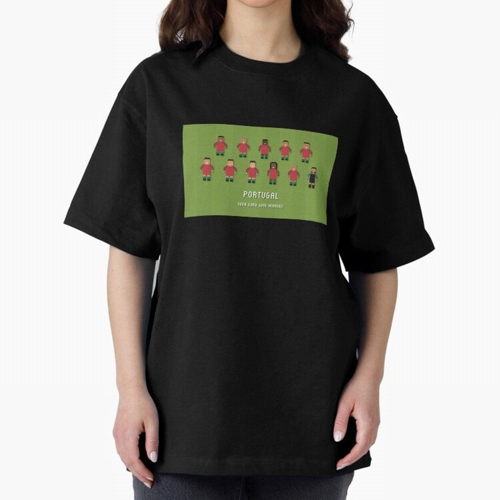 Portugal Euro 2016 Winning Squad Oversized T-Shirt Celebrate Fan Favorites in Global Football Passion for FIFA World Cup 2026, Celebrating Mbappe, England, France and Netherlands, Goal Celebration Energy, Supporter Heritage, Football Icons and