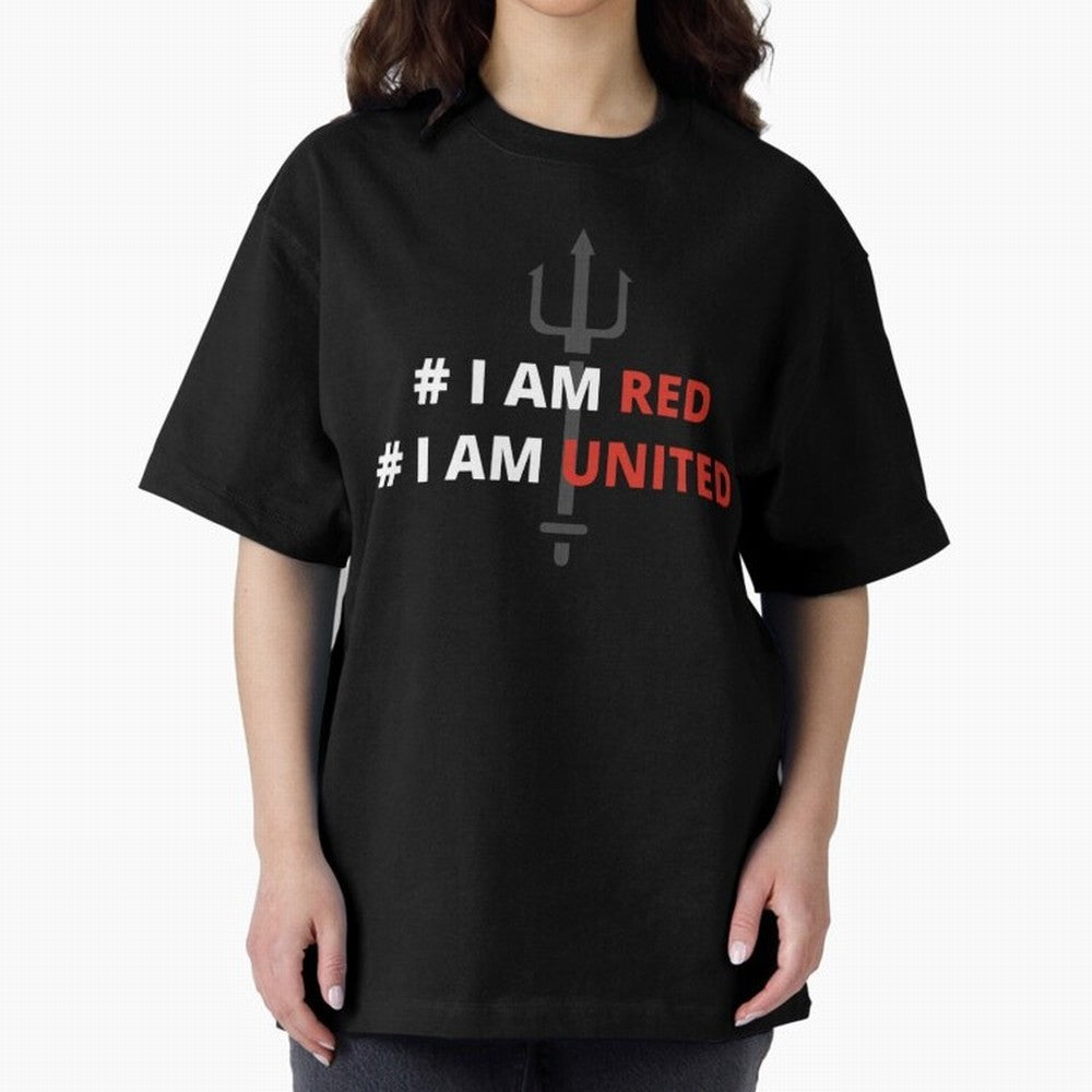 I am red, I am United Oversized T-Shirt Refresh the FIFA World Cup 2026 USA Canada Mexico Journey through Neymar Highlights, Spain Pride, Supporter Pride, Iconic Celebrations, Legendary Names and Global Match Day Energy; Made for Collectors Who
