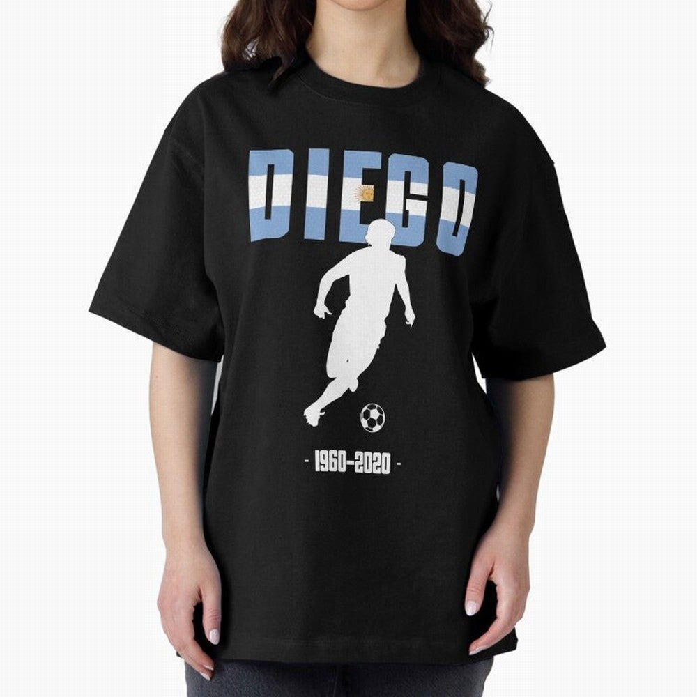 Diego 1960-2020 Oversized T-Shirt Show Your Tournament Heart for Global Football Passion for FIFA World Cup 2026 USA Canada Mexico, with Mbappe, Argentina and Brazil, Stadium Chants, National Pride, Trophy Dreams and Unforgettable Football