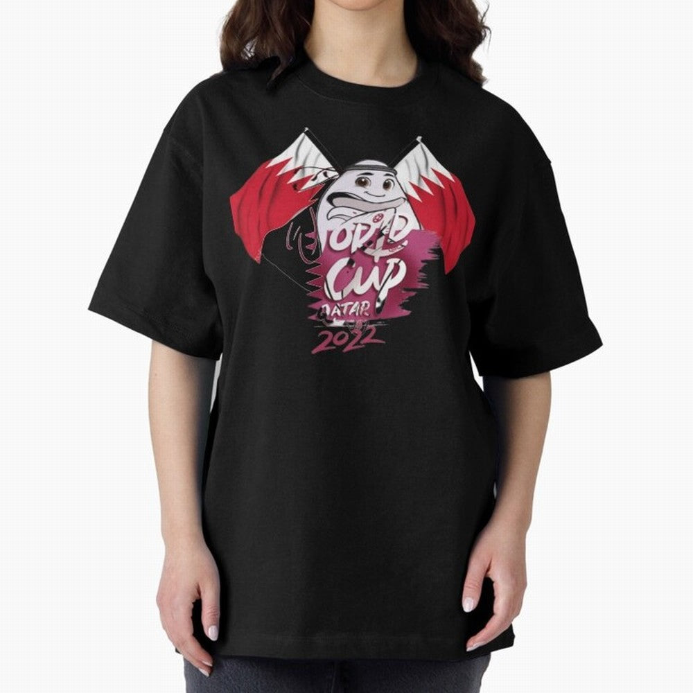 qatar mascot Oversized T-Shirt Carry National Pride through Match Day Hype around FIFA World Cup 2026, Messi, England, Football History, Final Match Energy, Crowd Noise and Once in a Lifetime Moments; Built for Supporters Chasing Trophy Dreams,