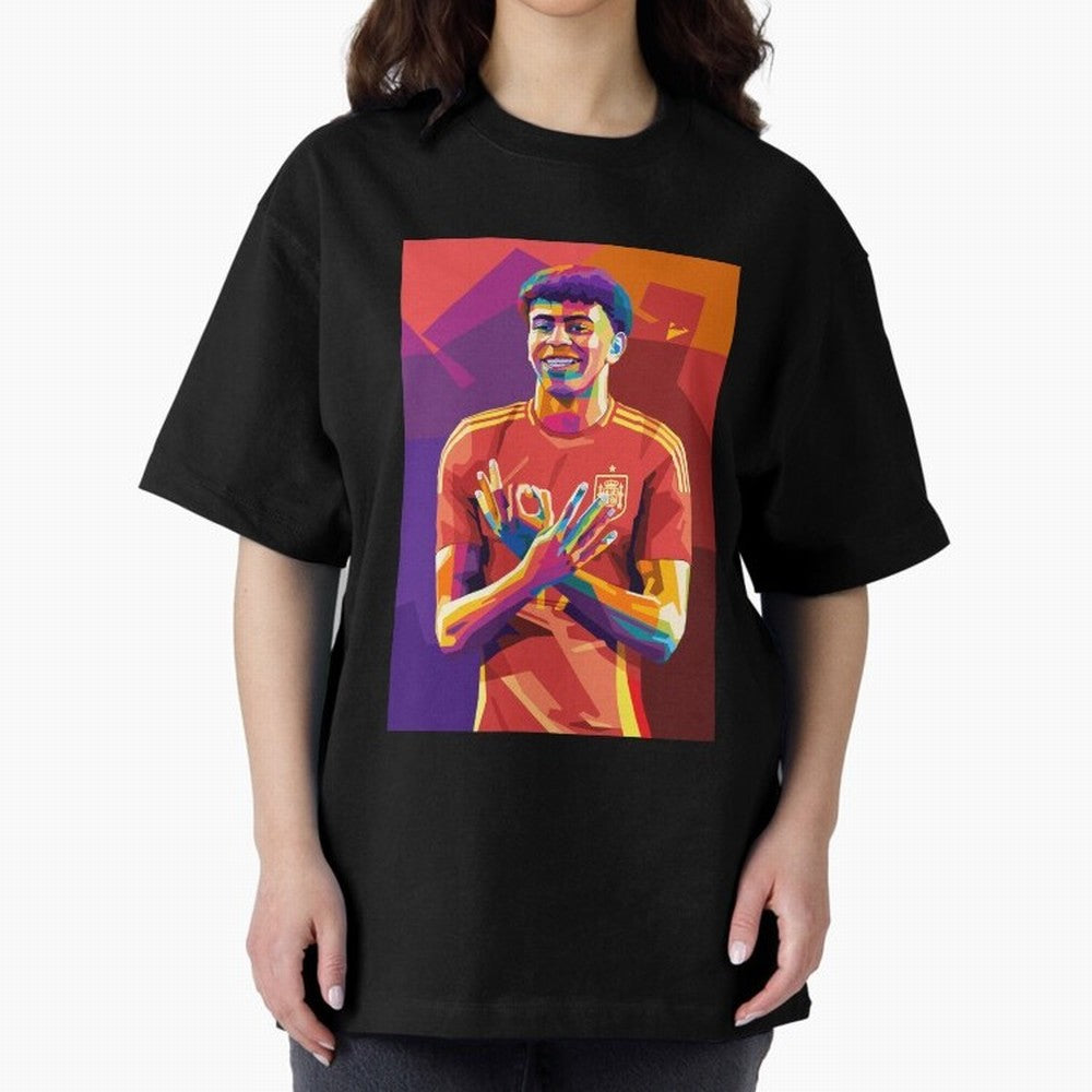 Lamine Yamal Spain Oversized T-Shirt Celebrate the Road through FIFA World Cup 2026 Filled with Messi, France and Portugal Energy, Football Festival Excitement, Trophy Ambitions, Country Rivalries and Star Player Buzz; Ideal for Football Dads,