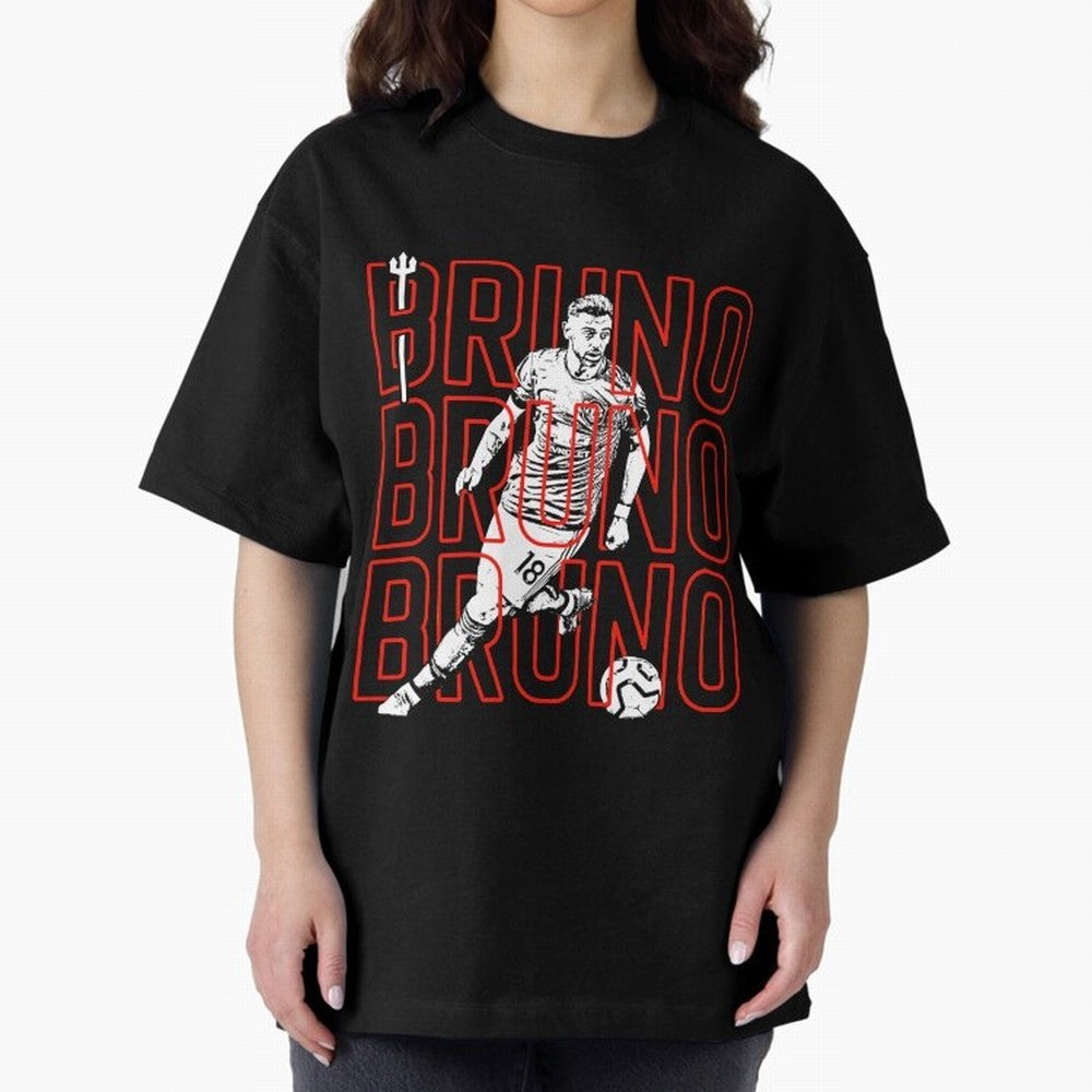 Bruno Fernandes - Manchester United Oversized T-Shirt Remember Iconic Moments from Global Football Passion for FIFA World Cup 2026 Group Stage, Made for Mbappe and Neymar, England, France and Netherlands, Vintage Soccer Flavor, Modern Football