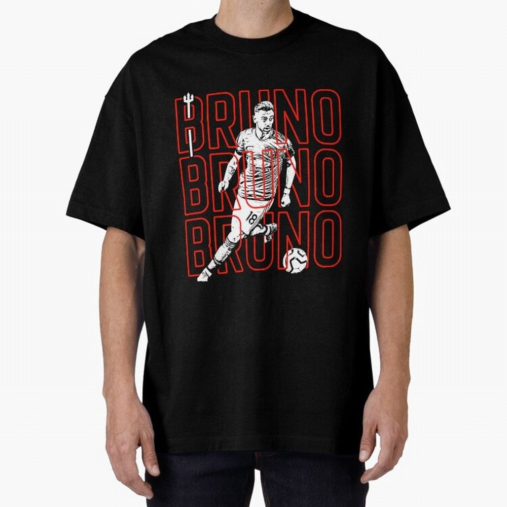 Bruno Fernandes - Manchester United Oversized T-Shirt Remember Iconic Moments from Global Football Passion for FIFA World Cup 2026 Group Stage, Made for Mbappe and Neymar, England, France and Netherlands, Vintage Soccer Flavor, Modern Football