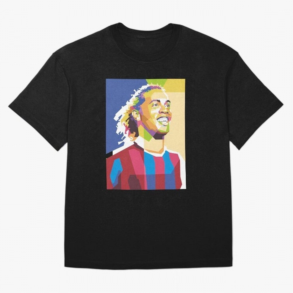 Ronaldinho in Pop Art Portrait Style Oversized T-Shirt Celebrate Supporters United by FIFA World Cup 2026 Group Stage Spirit, Featuring Germany, Cristiano Ronaldo, Goal Celebration Energy, Supporter Heritage, Football Icons and Worldwide Tournament