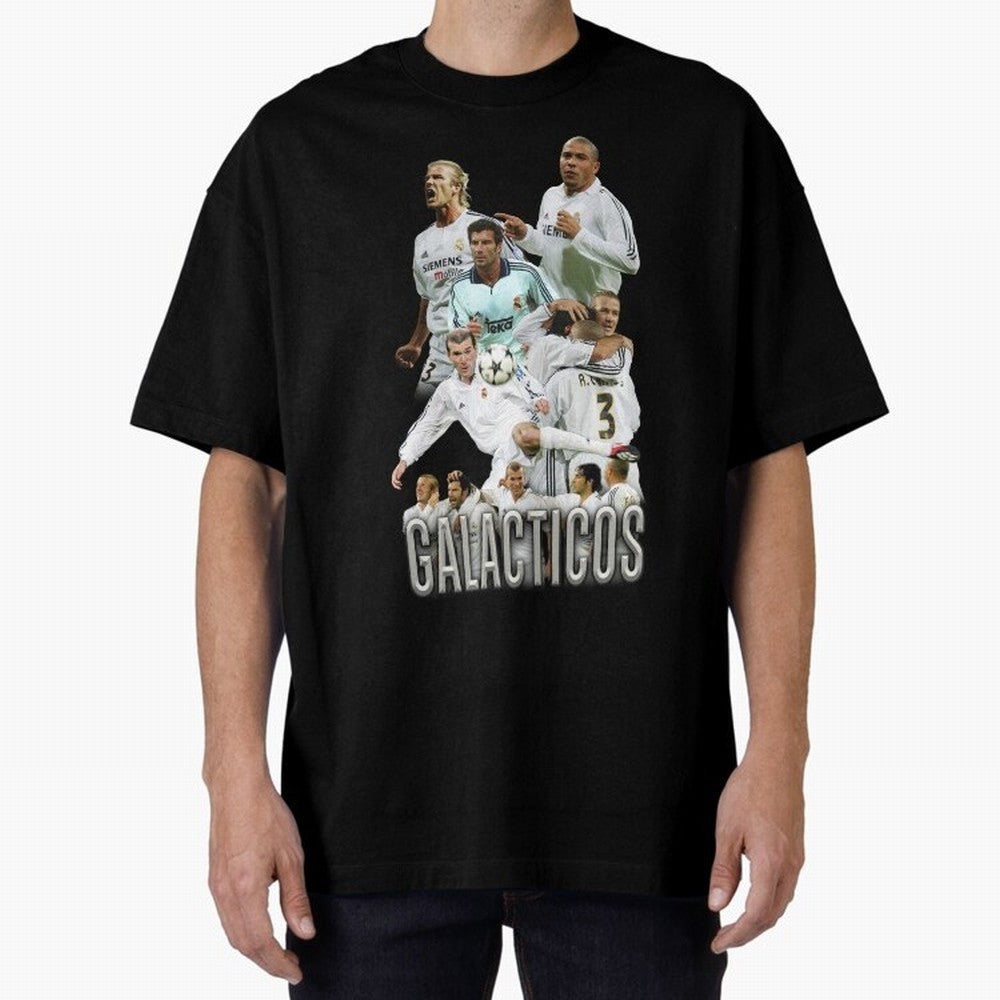 Galacticos Real Madrid Oversized T-Shirt Get Ready for Match Day Hype around FIFA World Cup 2026 Group Stage, Mbappe and Neymar, Spain, Vintage Soccer Flavor, Modern Football Stars, National Flags and Final Night Emotion; Perfect for Supporters Who
