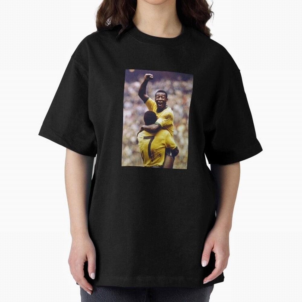 Pel¨¦'s Brilliance: Vintage 1970 World Cup Hero Print Oversized T-Shirt Back Your Heroes with FIFA World Cup 2026 for Fans of Mbappe and Neymar and France, Bringing Global Supporter Spirit, Legendary Goals, National Colors and Tournament