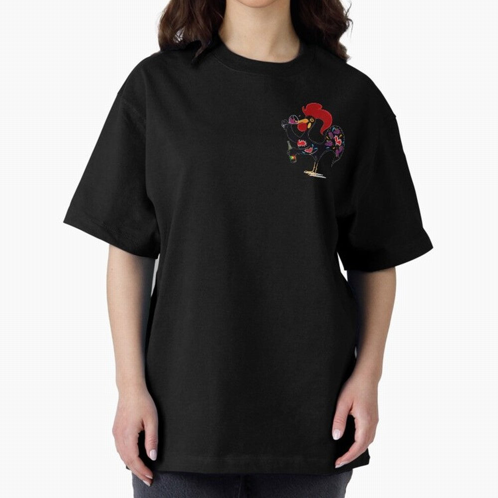 Portuguese Rooster Drinking Wine Oversized T-Shirt Carry the Dream of FIFA World Cup 2026 USA Canada Mexico Spirit, Highlighting England, France and Netherlands, Messi and Cristiano Ronaldo, Football Passion, Legendary Performances, Festival Vibes
