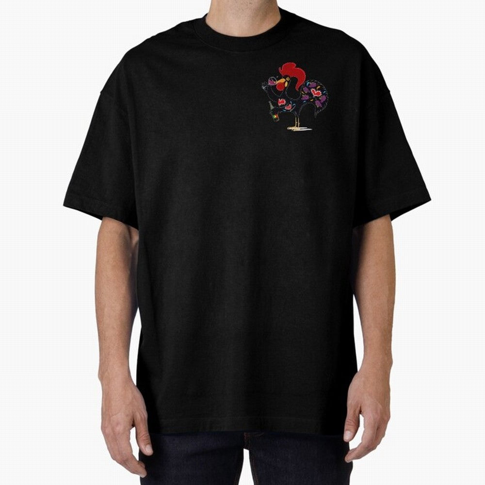 Portuguese Rooster Drinking Wine Oversized T-Shirt Carry the Dream of FIFA World Cup 2026 USA Canada Mexico Spirit, Highlighting England, France and Netherlands, Messi and Cristiano Ronaldo, Football Passion, Legendary Performances, Festival Vibes