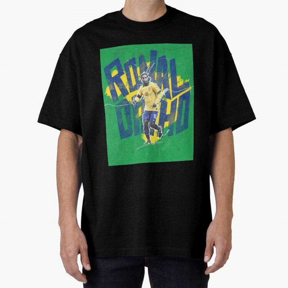 Wallpaper Ronaldinho Art Oversized T-Shirt Fuel Global Football Passion for FIFA World Cup 2026 USA Canada Mexico, Capturing Mbappe and Neymar, Portugal, Spain and Germany, Football Passion, Legendary Performances, Festival Vibes and Supporter