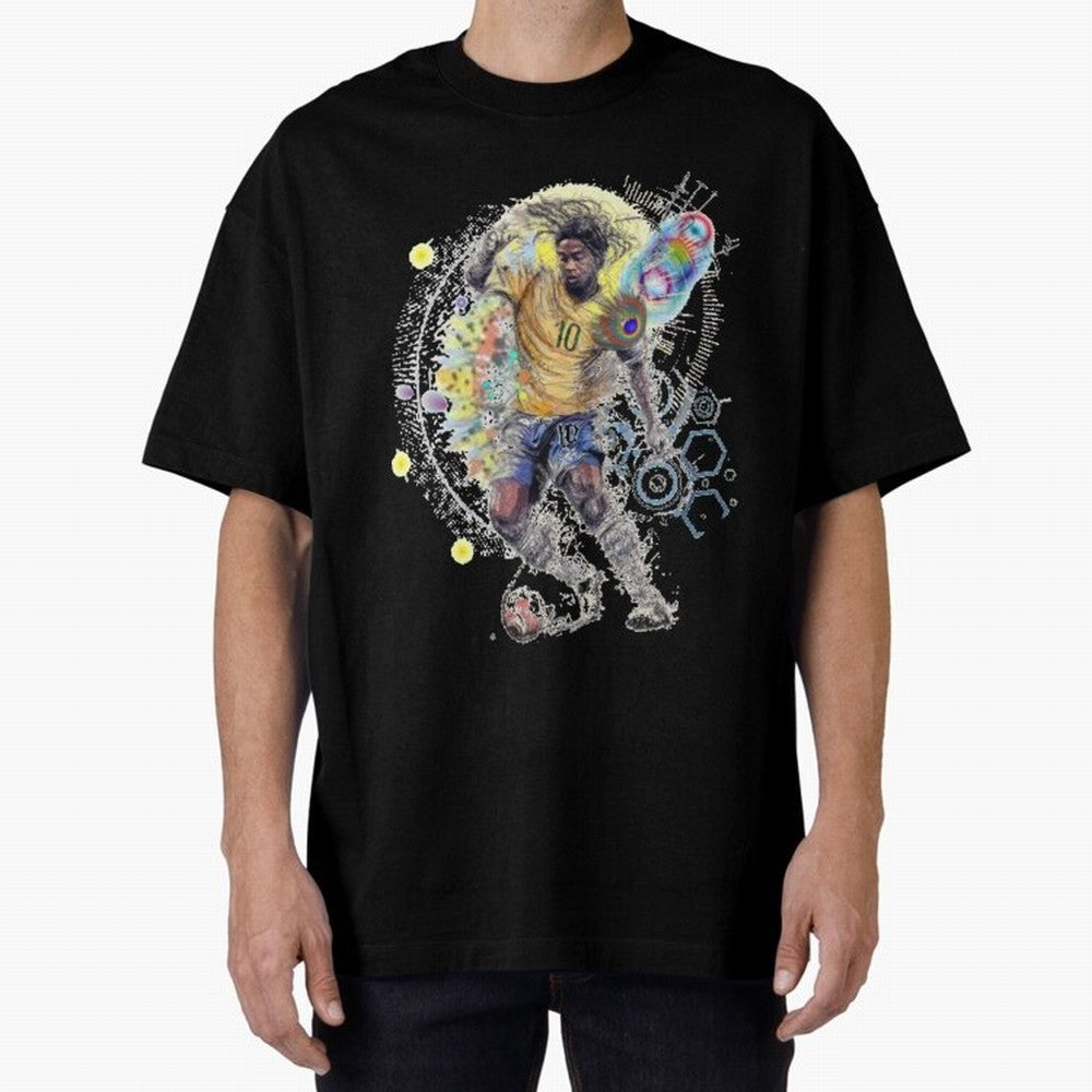 Ronaldin Football Player Oversized T-Shirt Create the FIFA World Cup 2026 USA Canada Mexico Journey through Messi, CR7 and Mbappe Highlights, England Pride, Sports Nostalgia, International Competition, Famous Players and Unforgettable Victories;