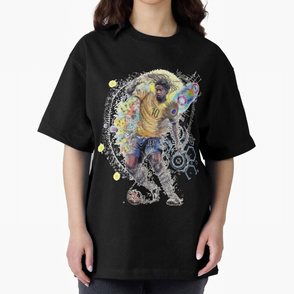 Ronaldin Football Player Oversized T-Shirt Create the FIFA World Cup 2026 USA Canada Mexico Journey through Messi, CR7 and Mbappe Highlights, England Pride, Sports Nostalgia, International Competition, Famous Players and Unforgettable Victories;
