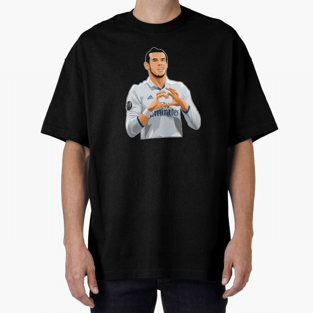 Gareth Bale Love Sign Celebration Oversized T-Shirt Relive FIFA World Cup 2026 Group Stage Featuring Neymar, Haaland and Cristiano Ronaldo, France Energy, Championship Spirit, Famous Goals, Roaring Crowds and International Football Unity; Great for