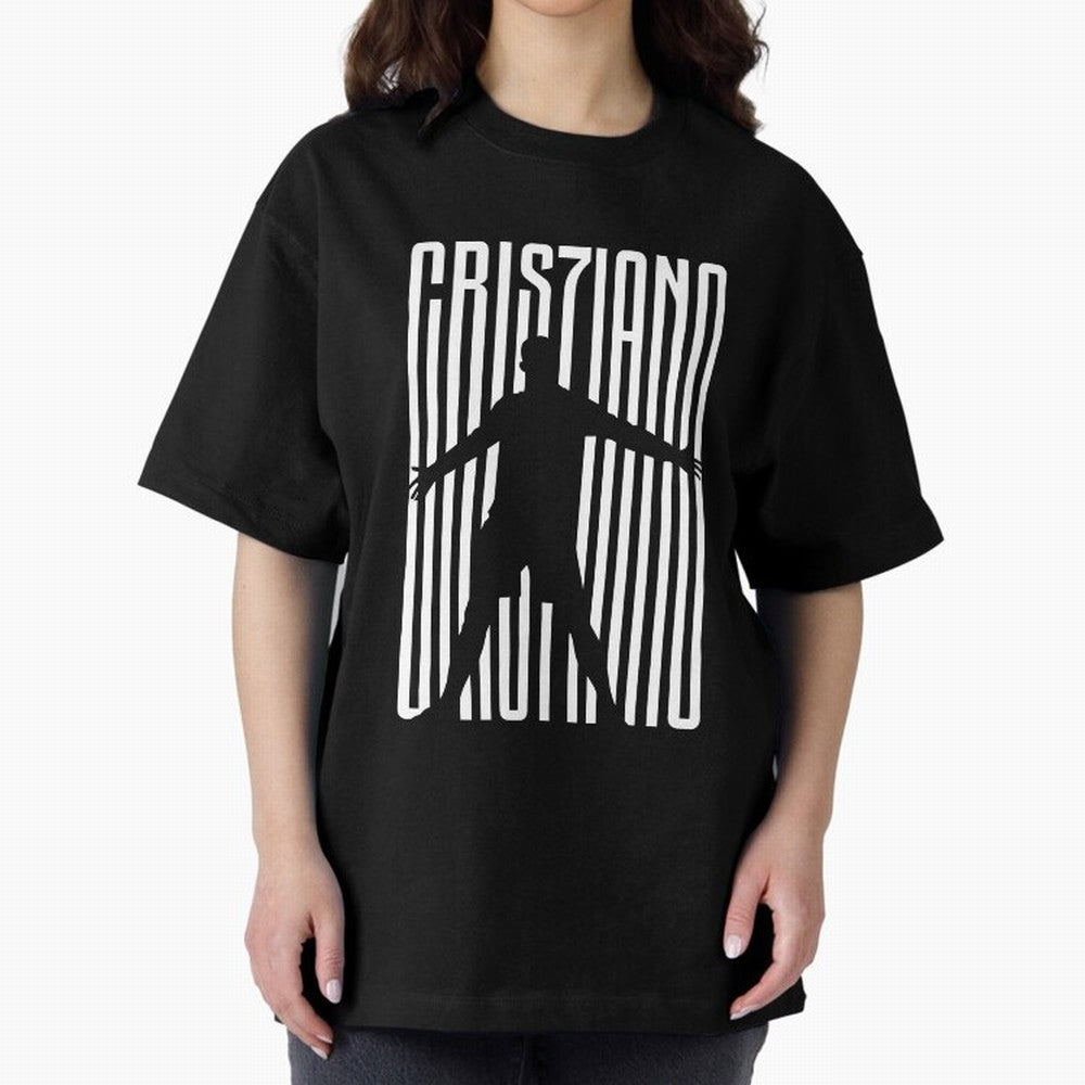 Christiano Ronaldo Icon black Jersey 2023 Oversized T-Shirt Support FIFA World Cup 2026 USA Canada Mexico Spirit, Filled with Brazil, Haaland and Mbappe, Stadium Chants, National Pride, Trophy Dreams and Unforgettable Football Memories; Perfect for