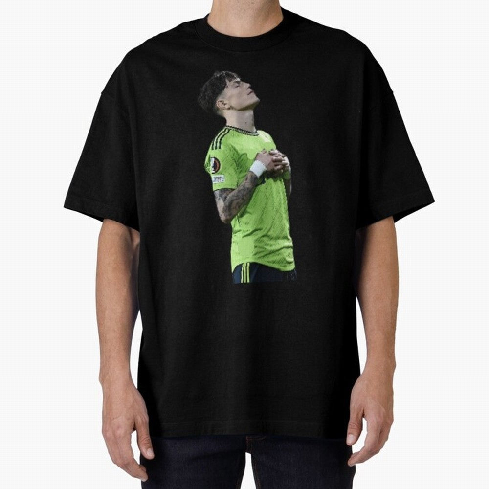 Garnacho Inner Peace Celebration Oversized T-Shirt Celebrate National Team Dreams in the FIFA World Cup 2026 USA Canada Mexico Journey through Mbappe and Neymar Highlights, Germany Pride, Sports Nostalgia, International Competition, Famous Players